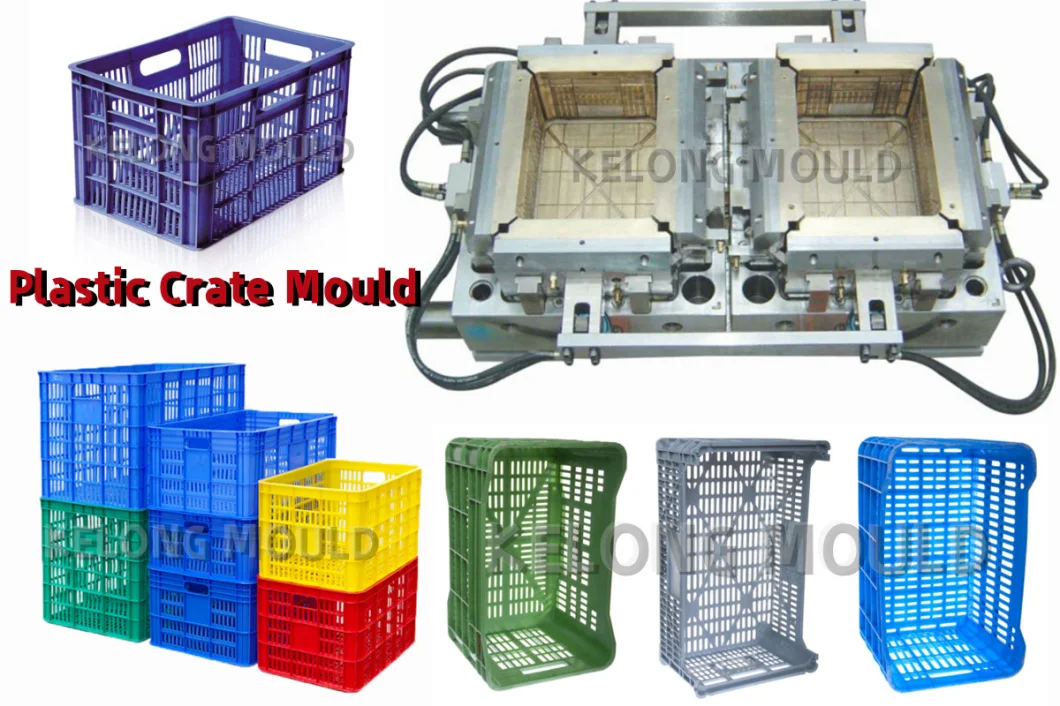 Plastic Injection Transport Turnover Tool Meat Vegetable Seafood Fruit Milk Pepsi Beer Container Crate Box Mould with Automatic Production