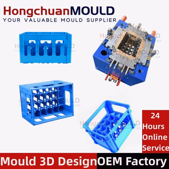 Molde de injeção da caixa da bebida da garrafa de vidro das caixas de leite resistentes da bebida plástica
